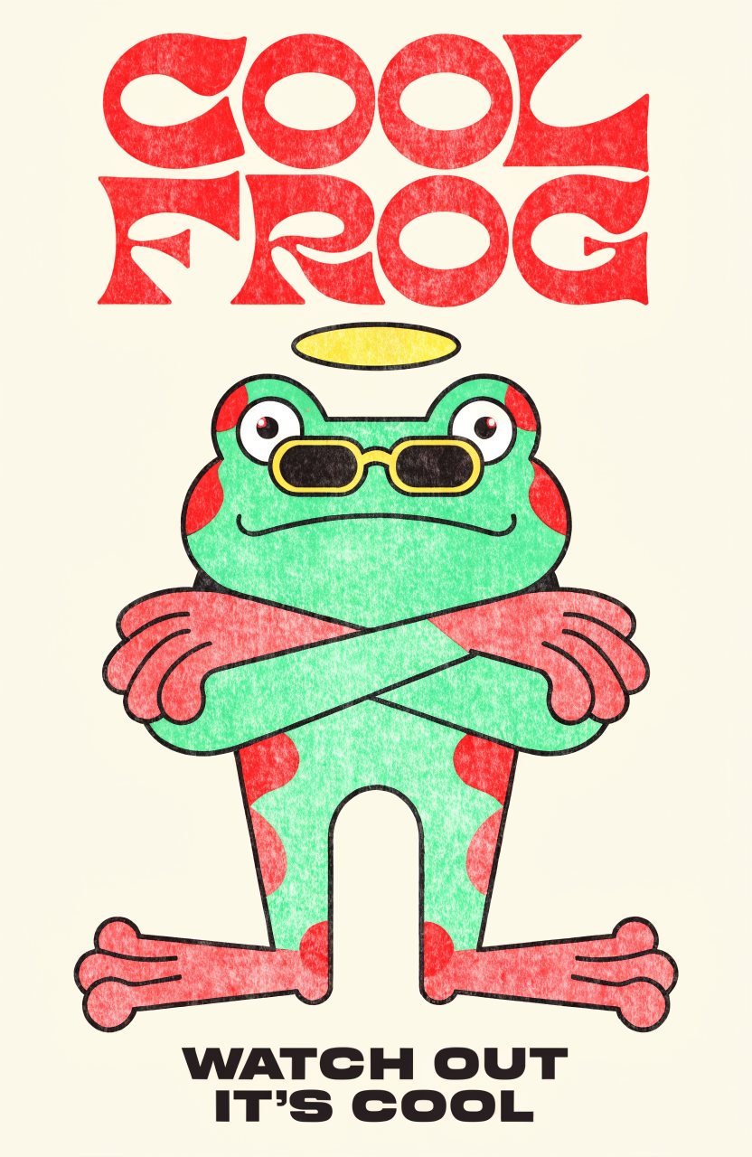 Cool Frog – Street-Art-Stencil von Urban Artery