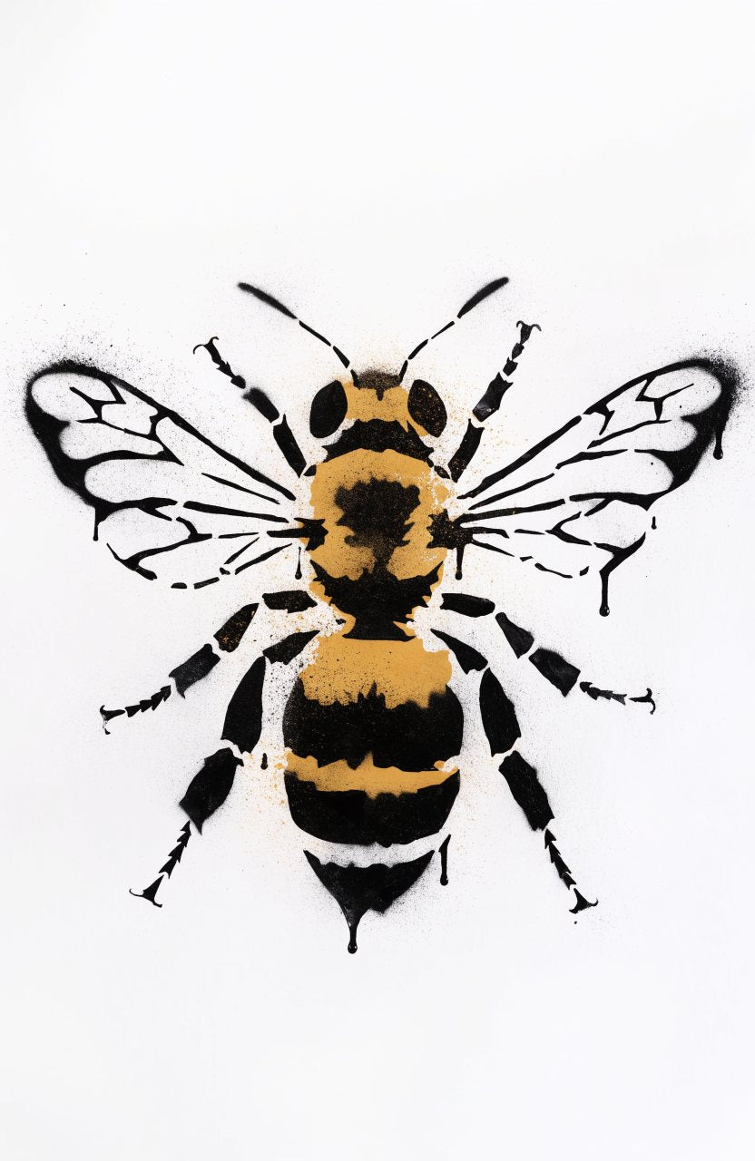 Honigbiene – Street-Art-Stencil von Urban Artery