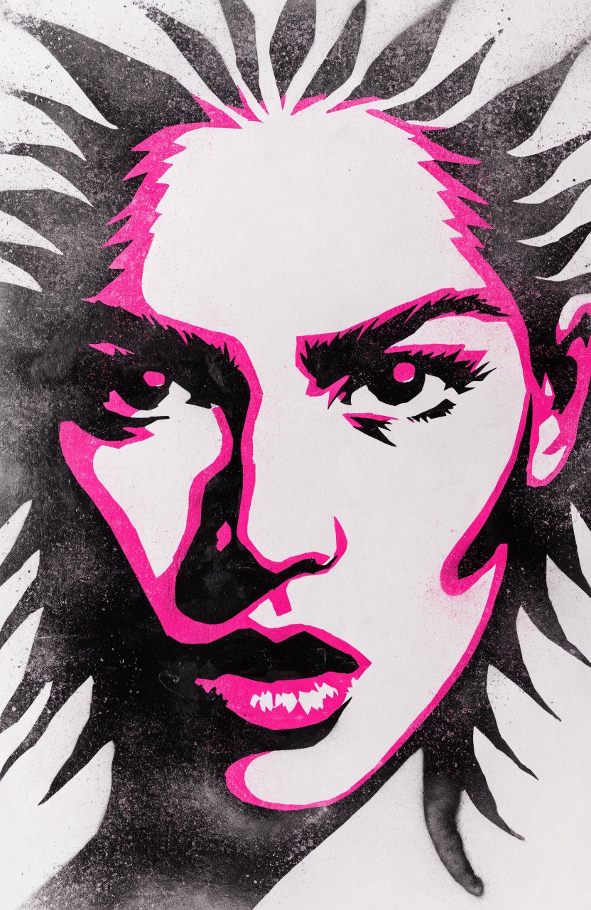 Pink Punk – Street-Art-Stencil von Urban Artery