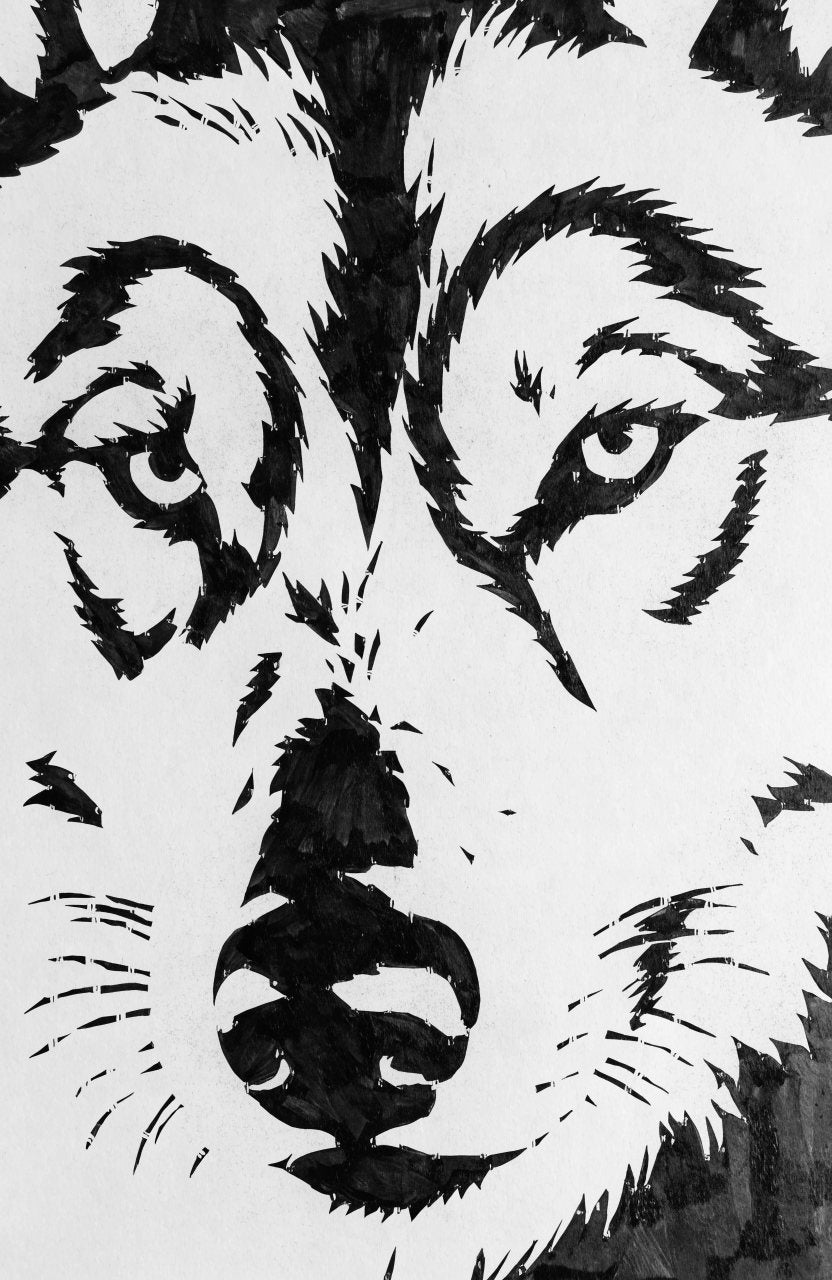 Wolfsblick – Street-Art-Stencil von Urban Artery