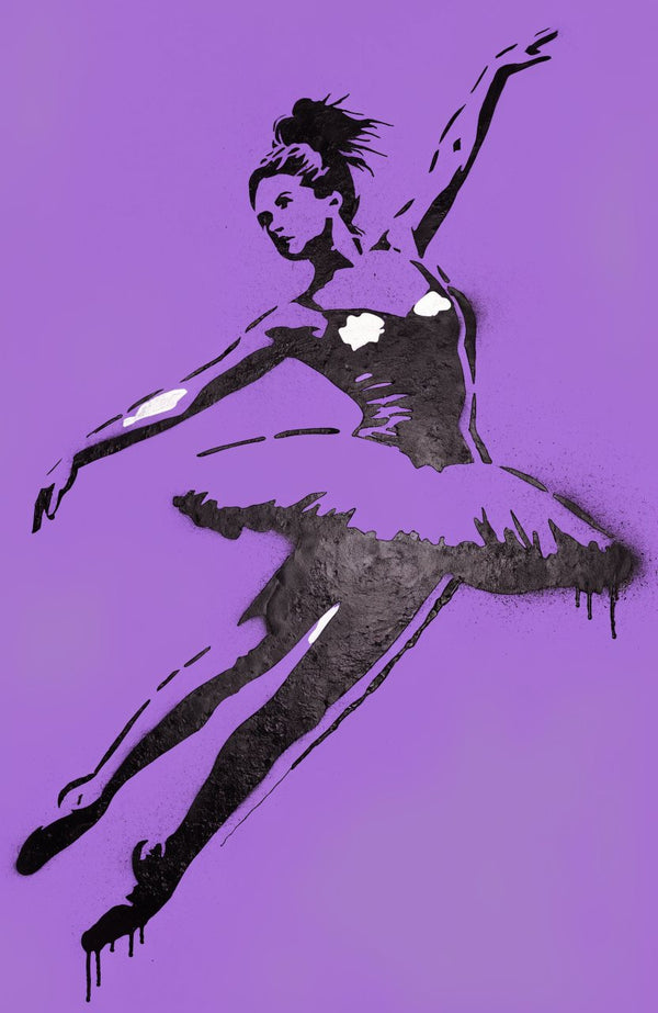 Ballerina Lila – Street-Art-Stencil von Urban Artery
