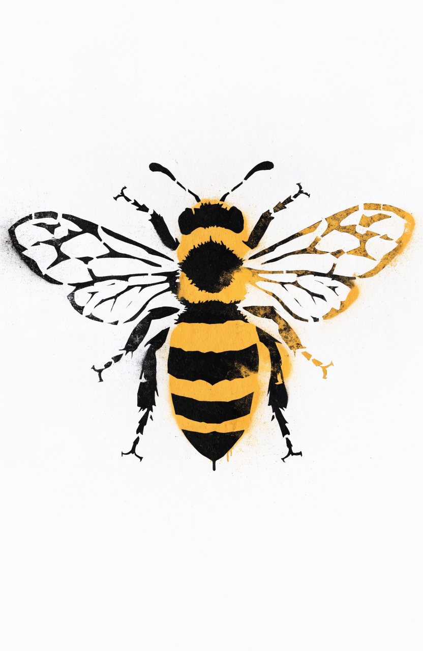 Biene – Street-Art-Stencil von Urban Artery