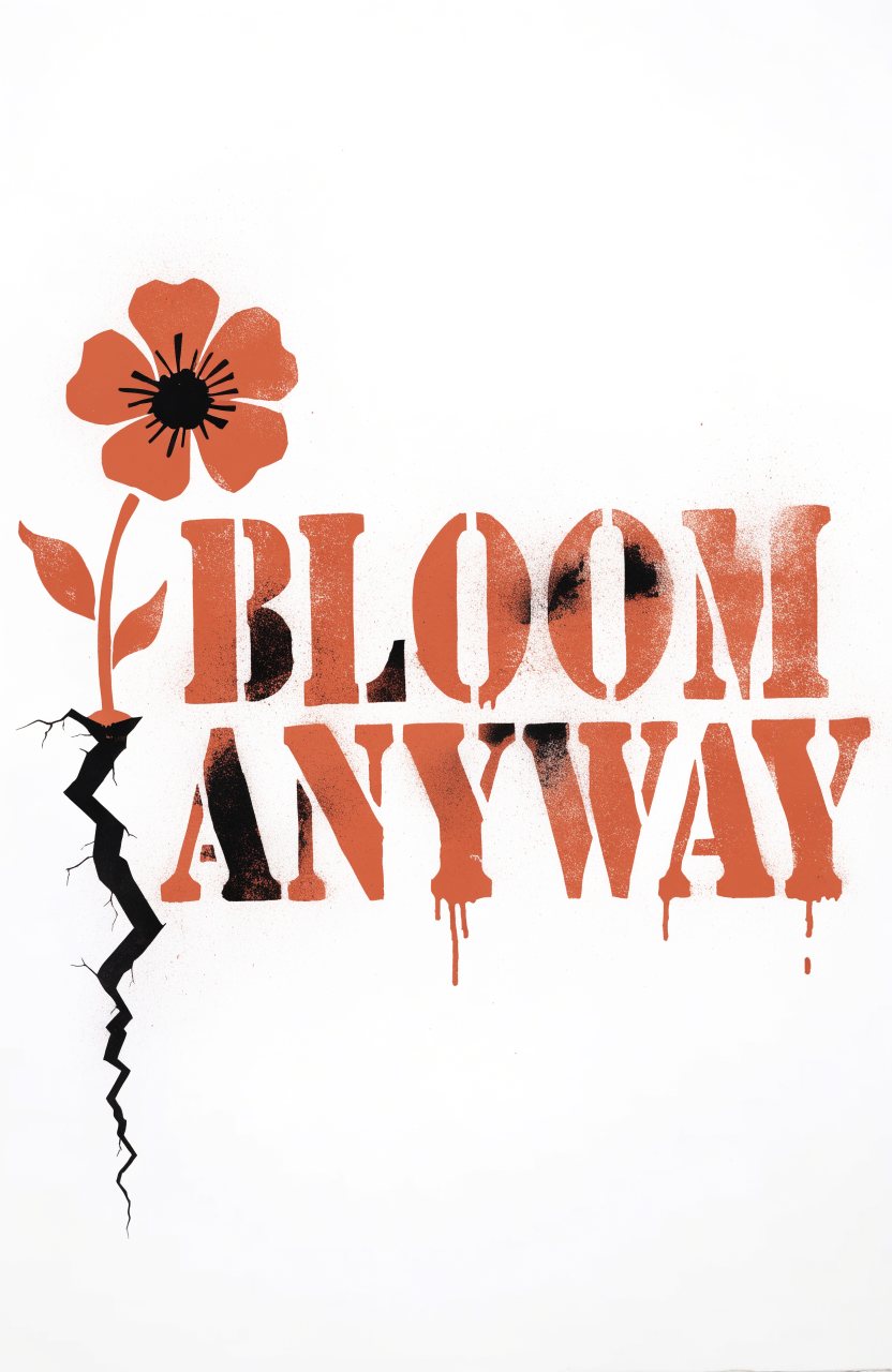 Bloom Anyway · Blüte – Street-Art-Stencil von Urban Artery
