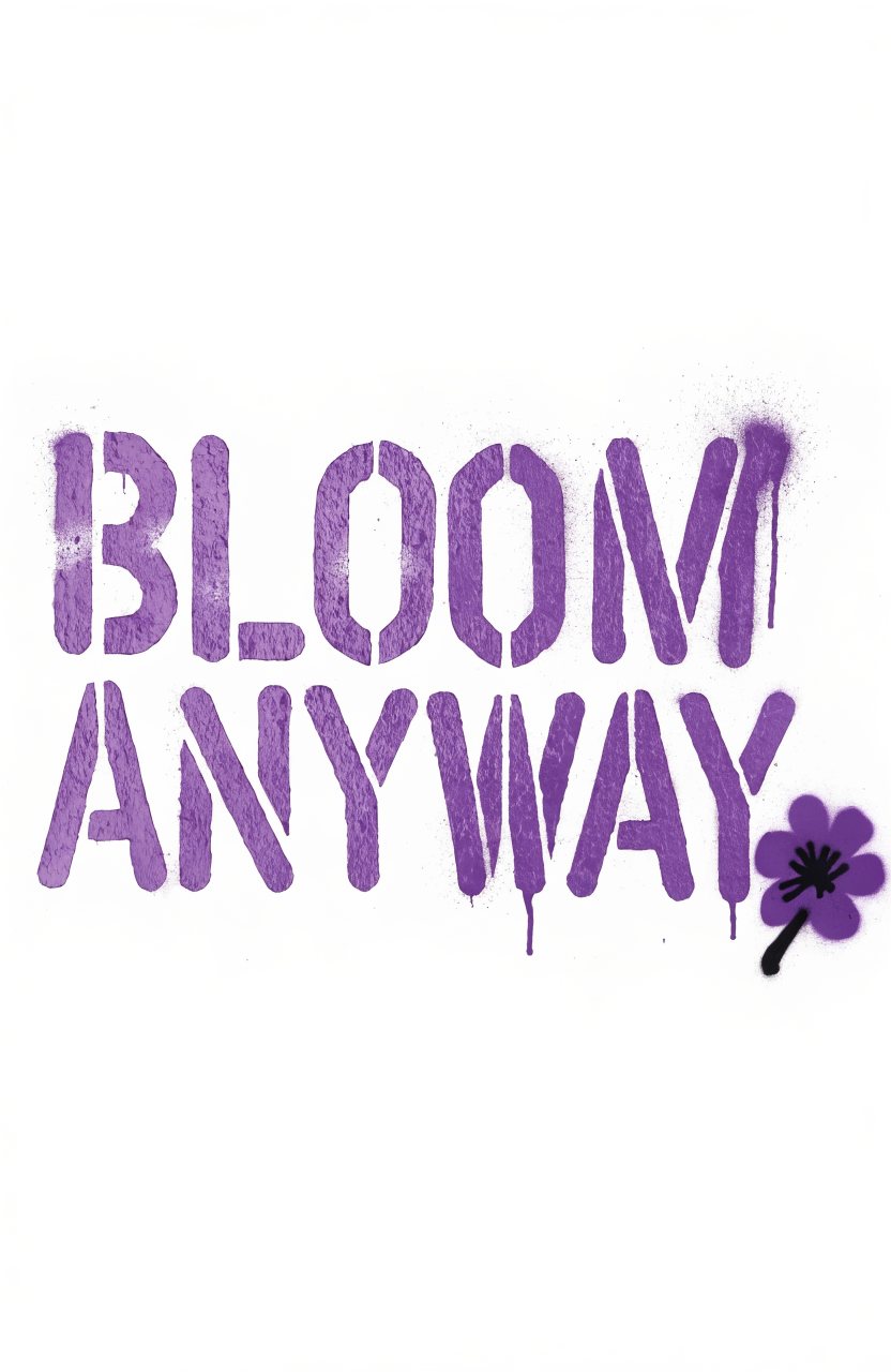 Bloom Anyway · Lila – Street-Art-Stencil von Urban Artery