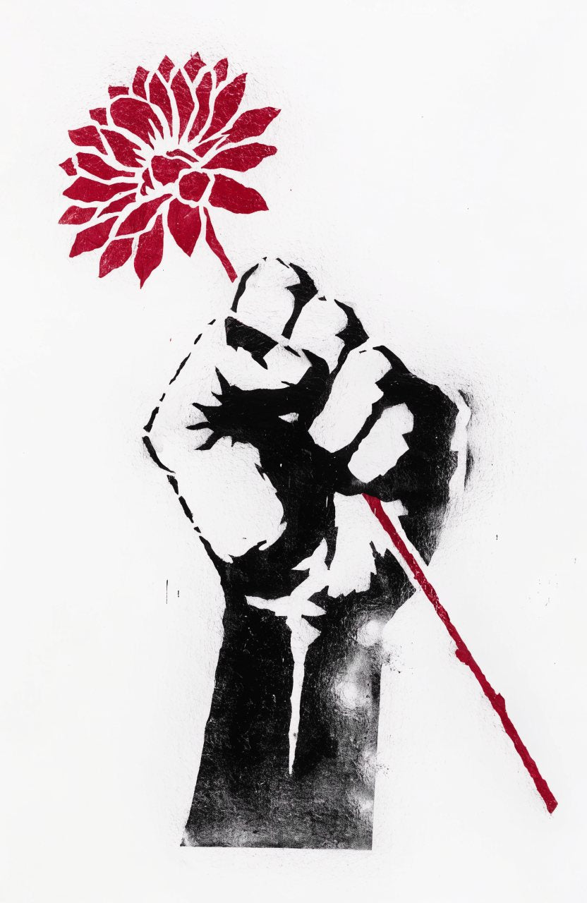 Blütenfaust – Street-Art-Stencil von Urban Artery