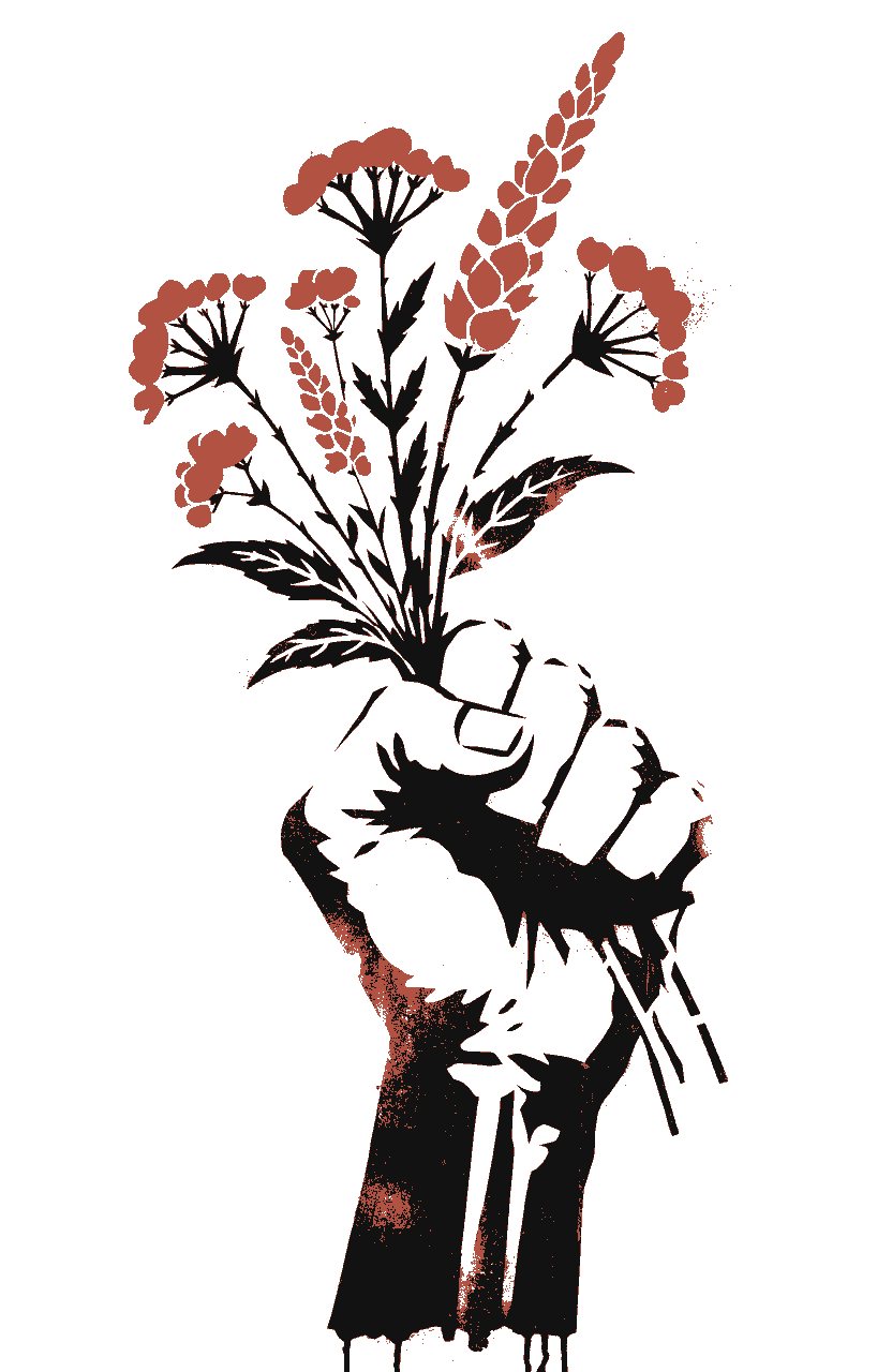 Blumenfaust – Street-Art-Stencil von Urban Artery