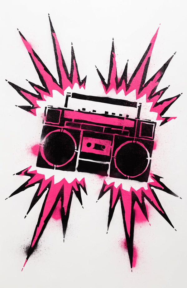 Boom Box – Street-Art-Stencil von Urban Artery