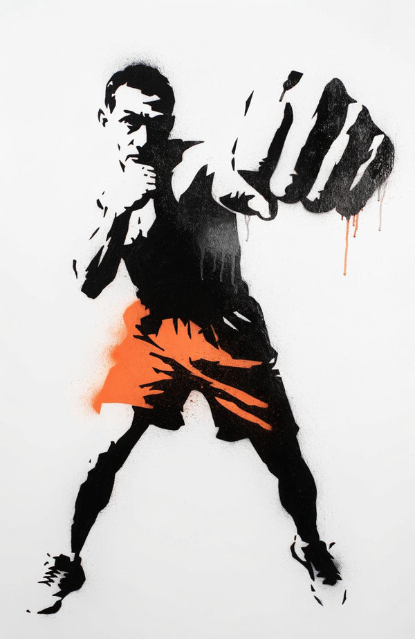 Boxer – Street-Art-Stencil von Urban Artery