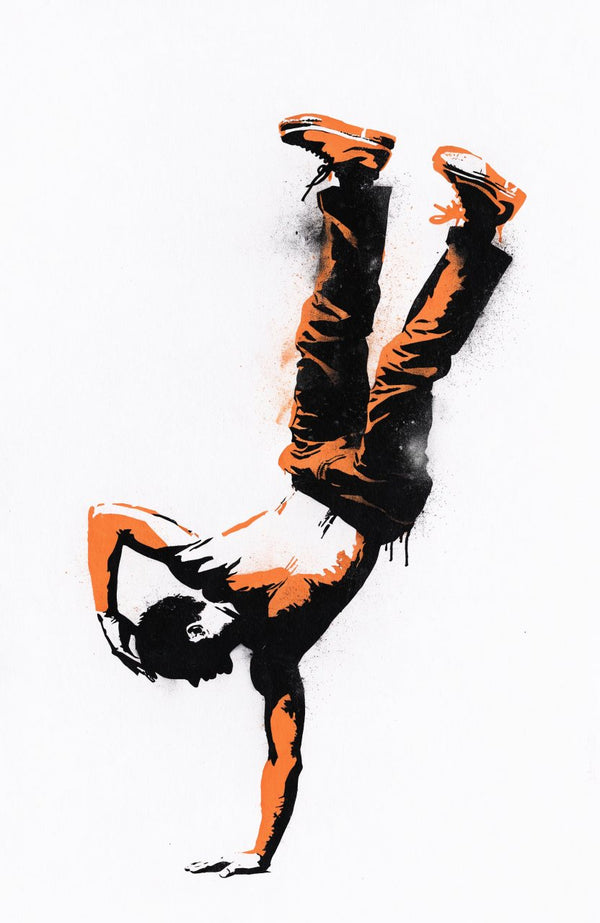 Breakdancer – Street-Art-Stencil von Urban Artery