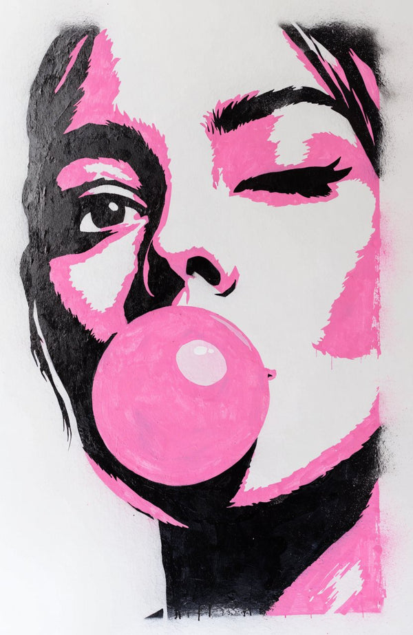 Bubblegum Girl – Street-Art-Stencil von Urban Artery