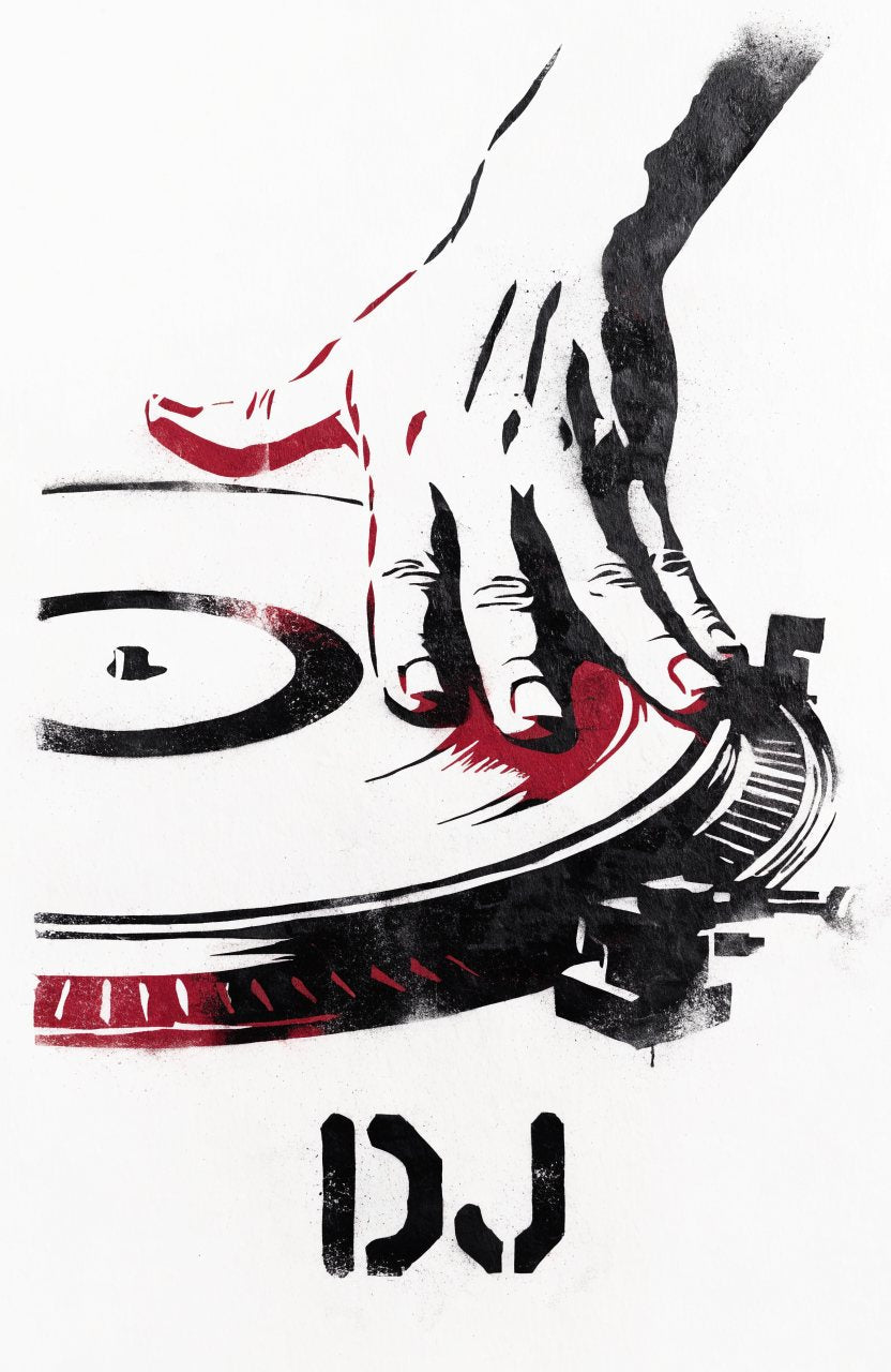 DJ – Street-Art-Stencil von Urban Artery