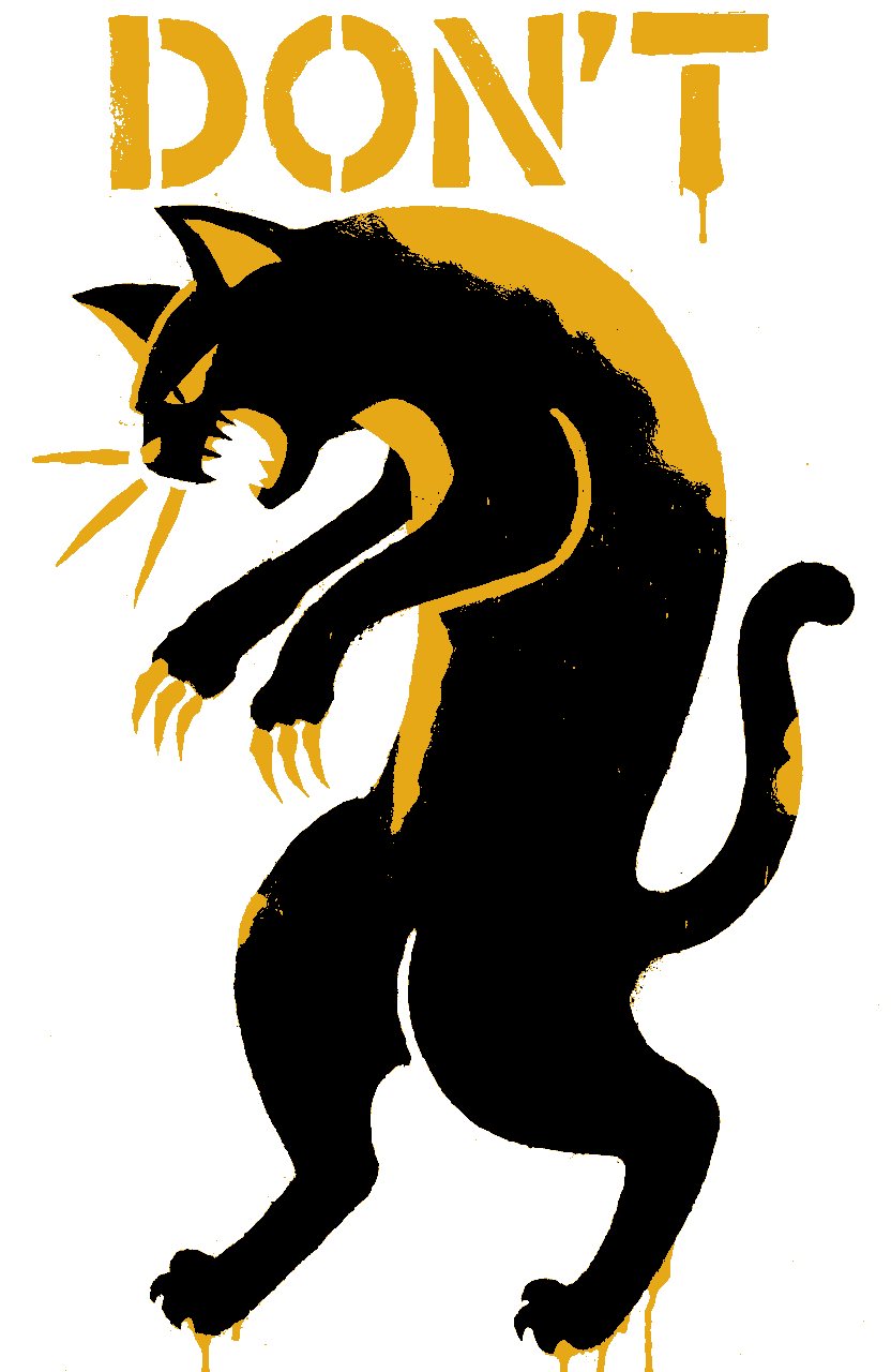 Don't · Katze – Street-Art-Stencil von Urban Artery