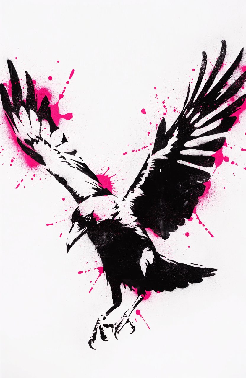 Elster – Street-Art-Stencil von Urban Artery