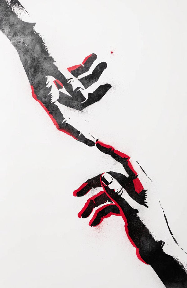 Fingerspitzen – Street-Art-Stencil von Urban Artery
