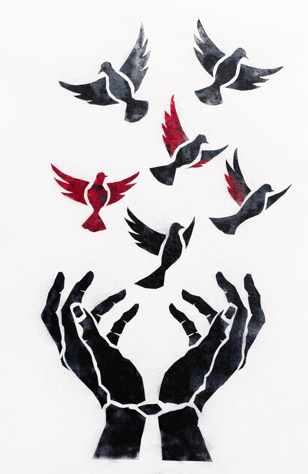 Freiflug – Street-Art-Stencil von Urban Artery