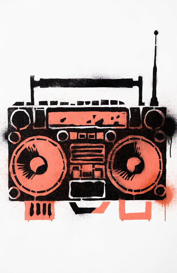 Ghettoblaster – Street-Art-Stencil von Urban Artery