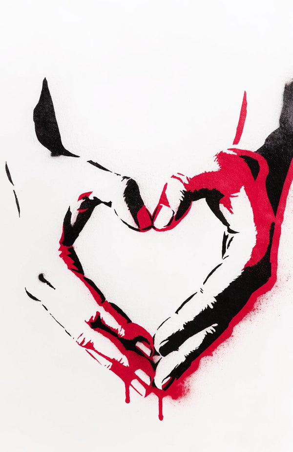 Herzhände – Street-Art-Stencil von Urban Artery