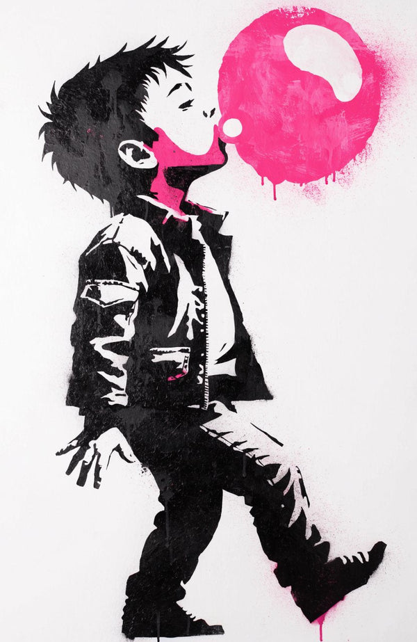 Kaugummi-Kid – Street-Art-Stencil von Urban Artery
