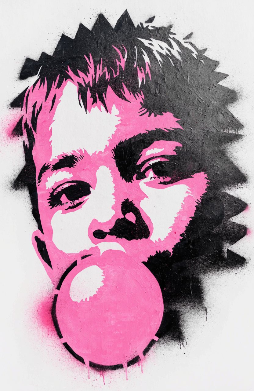 Kaugummiblase – Street-Art-Stencil von Urban Artery