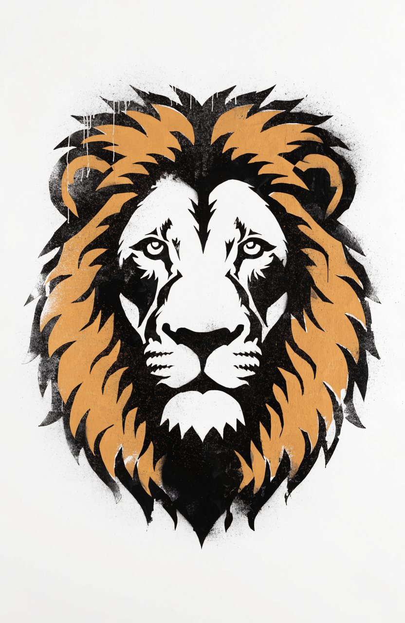 Löwe Bernstein – Street-Art-Stencil von Urban Artery