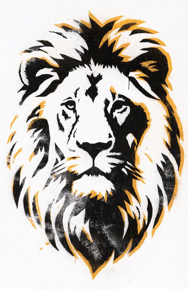 Löwe Klassik – Street-Art-Stencil von Urban Artery