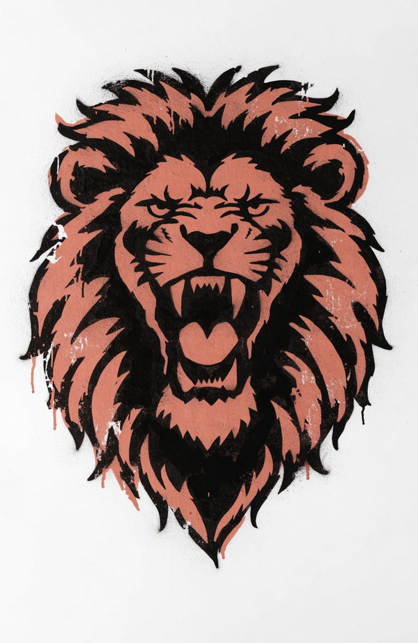 Löwe Kupfer – Street-Art-Stencil von Urban Artery