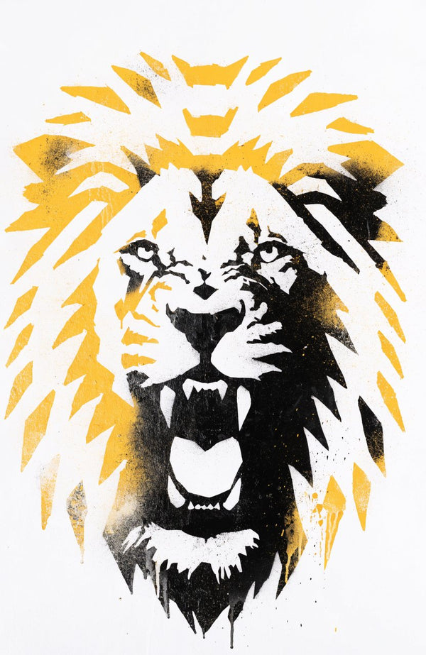 Löwengold – Street-Art-Stencil von Urban Artery