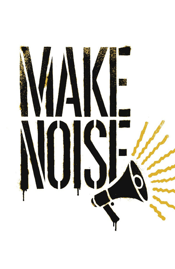 Make Noise · Gelb – Street-Art-Stencil von Urban Artery