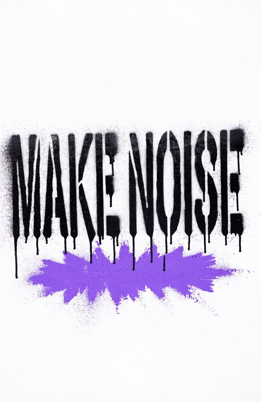 Make Noise · Lila – Street-Art-Stencil von Urban Artery