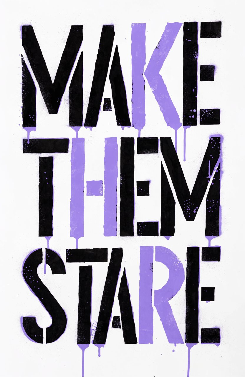 Make Them Stare – Street-Art-Stencil von Urban Artery