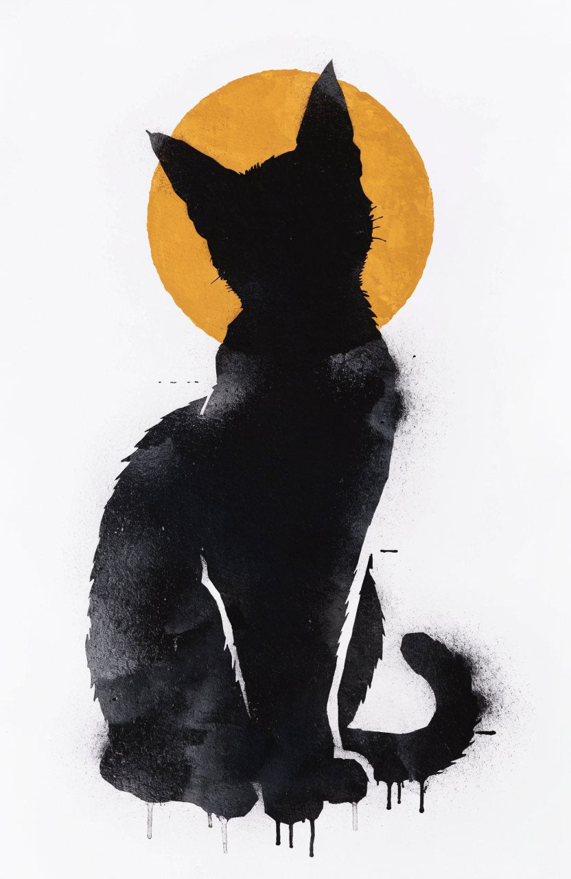 Mondkatze – Street-Art-Stencil von Urban Artery