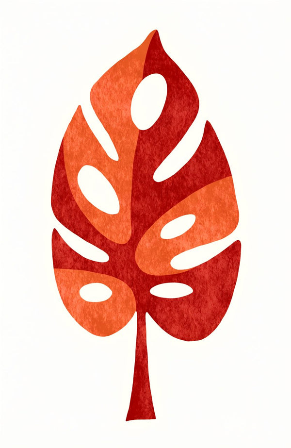 Monstera Rot – Street-Art-Stencil von Urban Artery