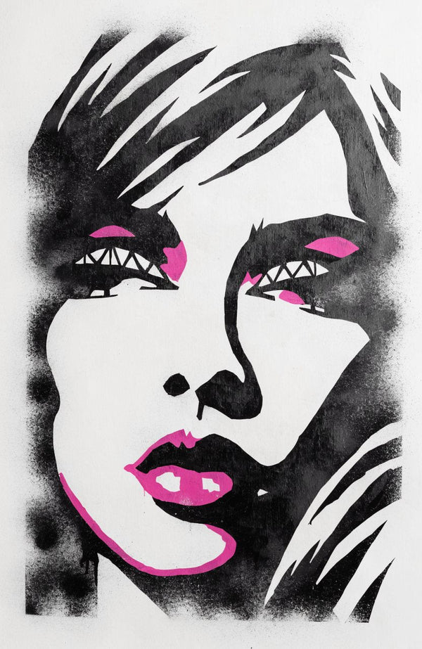 Neon-Blick – Street-Art-Stencil von Urban Artery