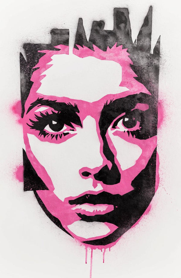 Neon-Muse – Street-Art-Stencil von Urban Artery