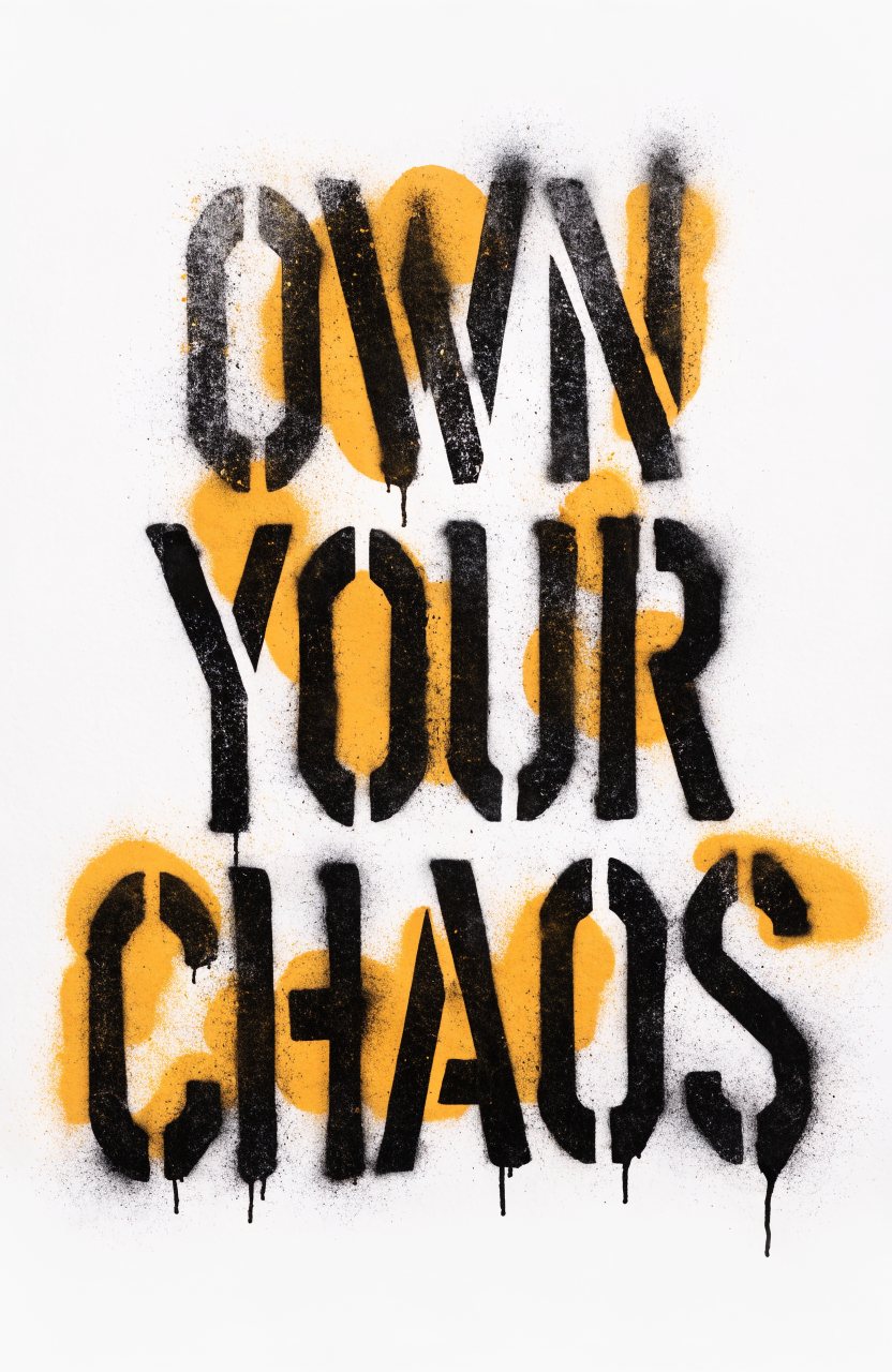 Own Your Chaos – Street-Art-Stencil von Urban Artery