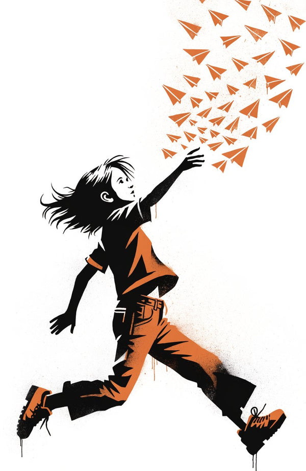 Papierflug – Street-Art-Stencil von Urban Artery