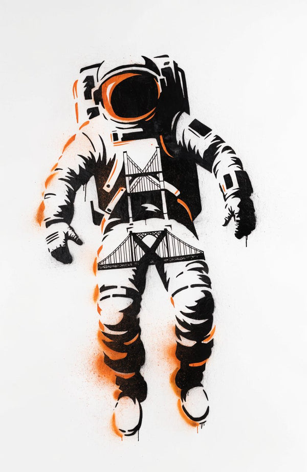 Raumfahrer – Street-Art-Stencil von Urban Artery