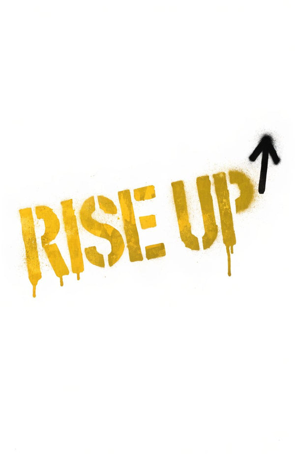 Rise Up · Gold – Street-Art-Stencil von Urban Artery