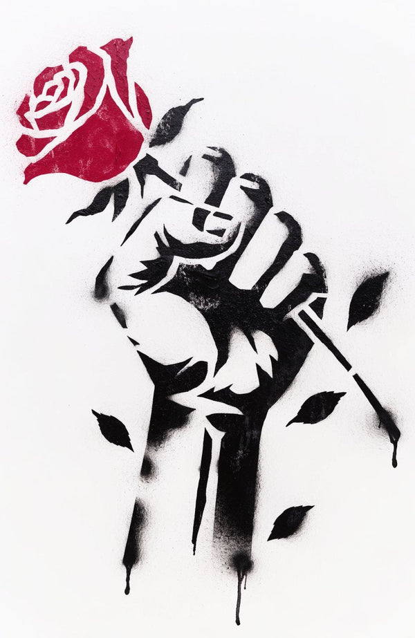 Rosenfaust – Street-Art-Stencil von Urban Artery