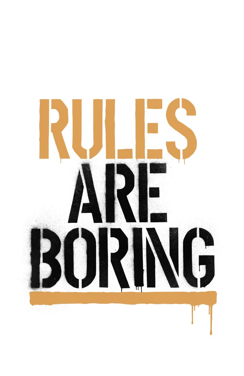 Rules Are Boring – Street-Art-Stencil von Urban Artery