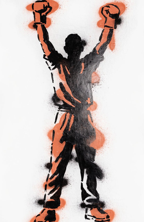 Siegerpose – Street-Art-Stencil von Urban Artery