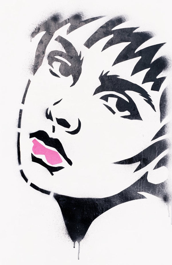 Skizzengesicht – Street-Art-Stencil von Urban Artery