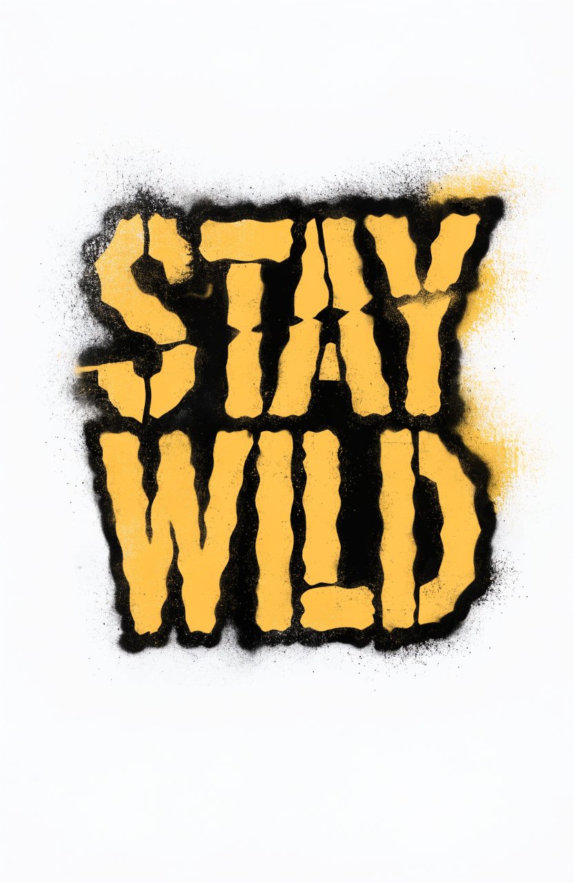 Stay Wild · Gelb – Street-Art-Stencil von Urban Artery