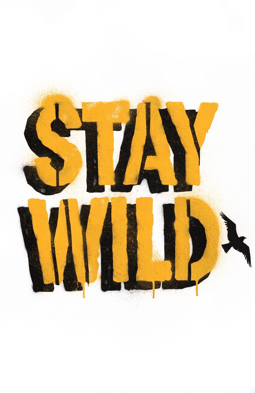 Stay Wild · Ocker – Street-Art-Stencil von Urban Artery