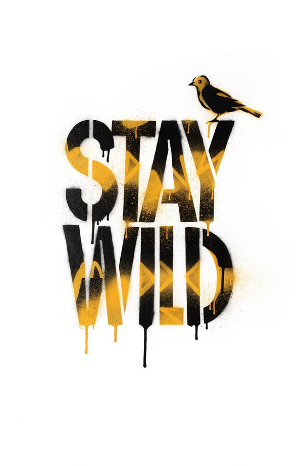 Stay Wild · Vogel – Street-Art-Stencil von Urban Artery