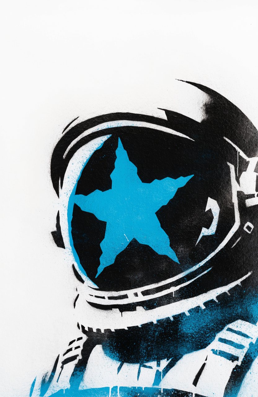 Sternenhelm – Street-Art-Stencil von Urban Artery