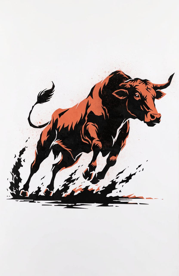 Stier – Street-Art-Stencil von Urban Artery