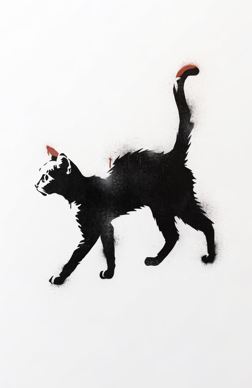 Streunerkatze – Street-Art-Stencil von Urban Artery